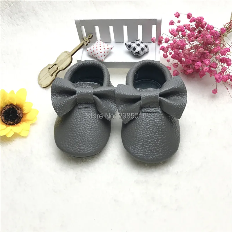 Genuine Leather Baby Shoes Bow Style Toddler Fringe Moccasins New Born Girls Handmade First Walkers Anti-slip |