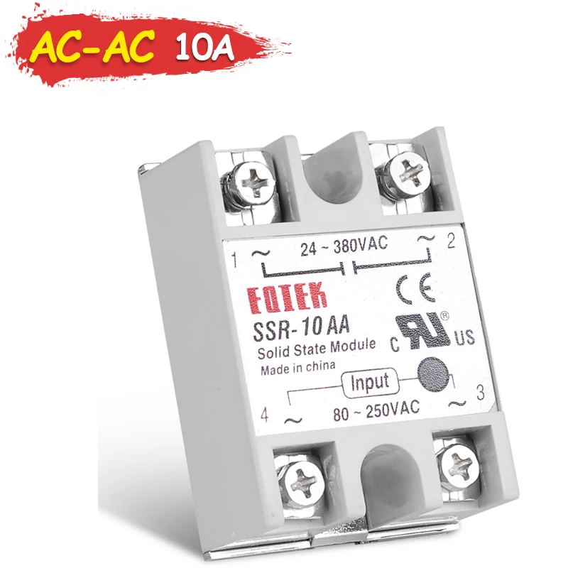 Однофазное твердотельное реле SINOTIMER модель 10 А AC 80 250VAC до 24 380VAC SSR|Реле| |