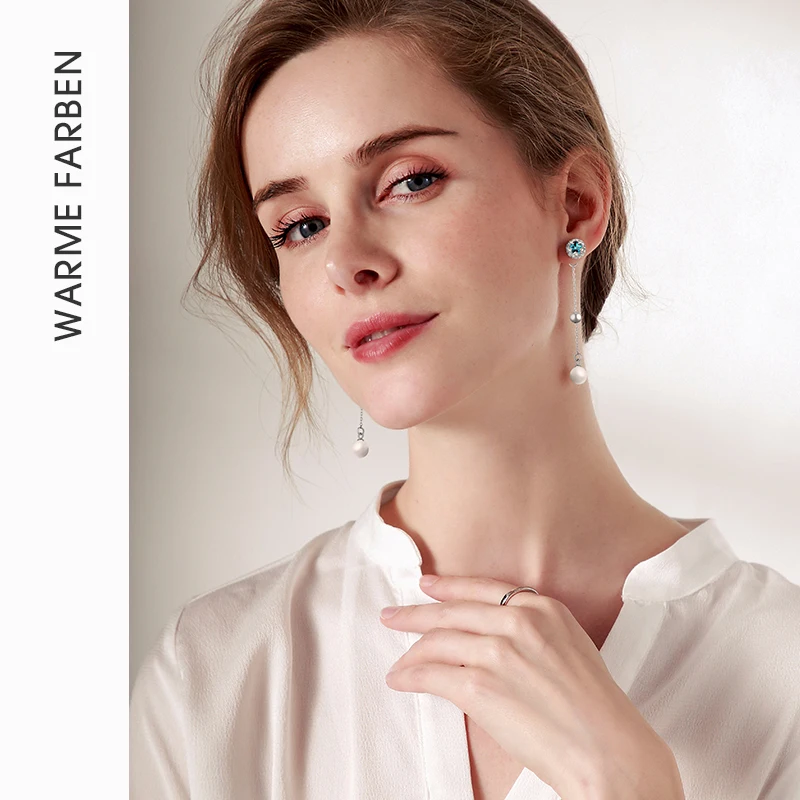 Женские Висячие серьги с кристаллами Swarovski из стерлингового серебра 925 пробы