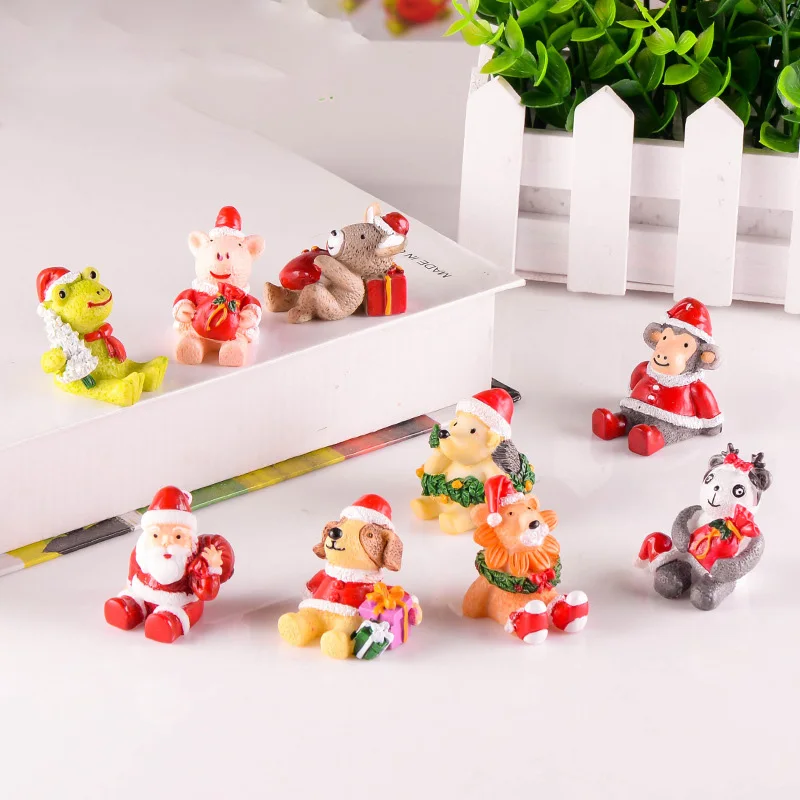 Рождество Zakka животное Миниатюрная Фигурка лягушка кошка собака мини фигурки