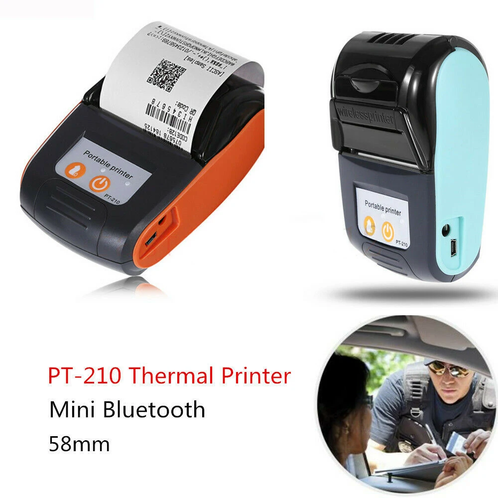 Мини беспроводной термальный принтер с чехлом для переноски Bluetooth 58 мм