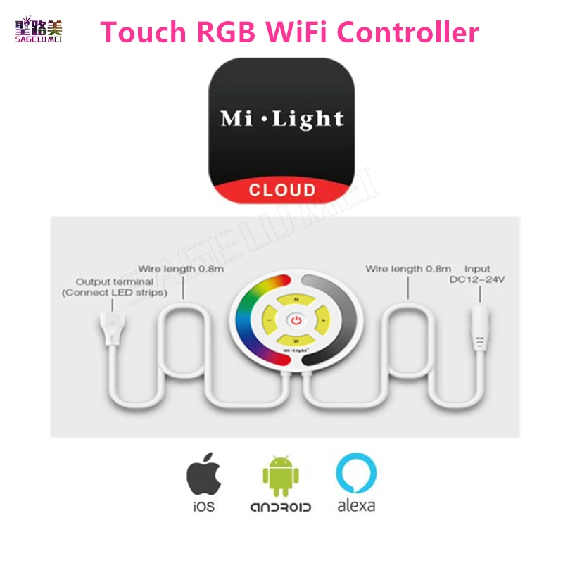 Milight DC12V-24V сенсорный RGB WiFi светодиодный контроллер YL1 2 4G wifi смартфон приложение