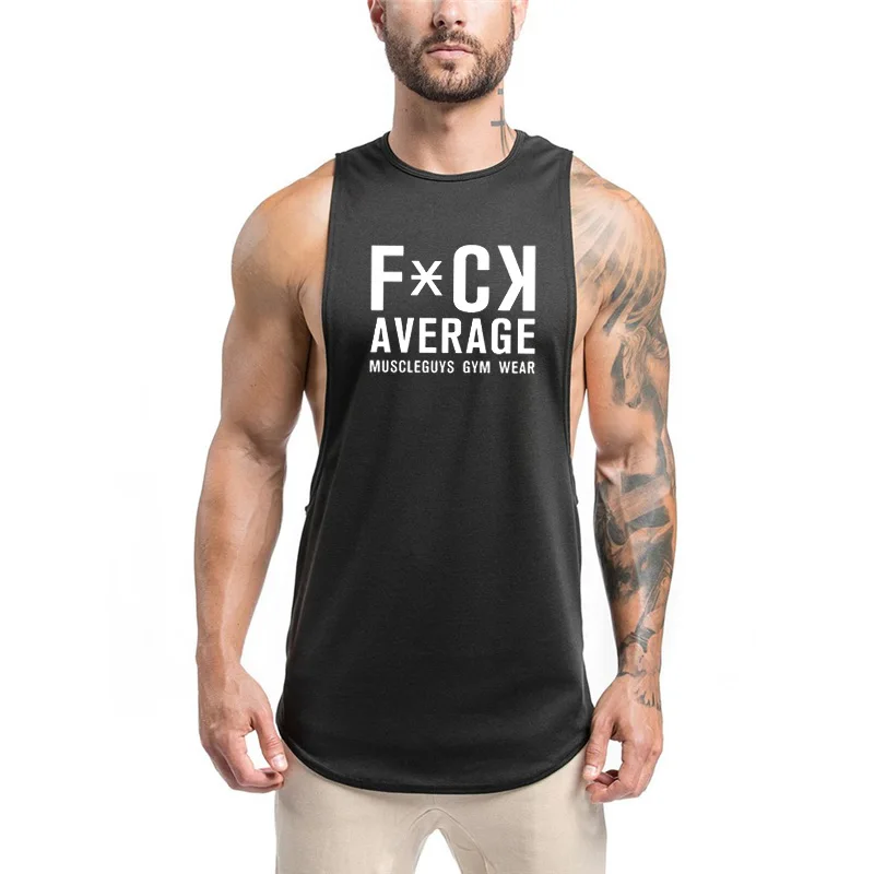 Muscleguys летняя одежда топы на бретелях для мужчин хипстер забавная жилетка с буквенным принтом Мужские Повседневные Майка с круглым вырезом тренажерные залы фитнес танктоп