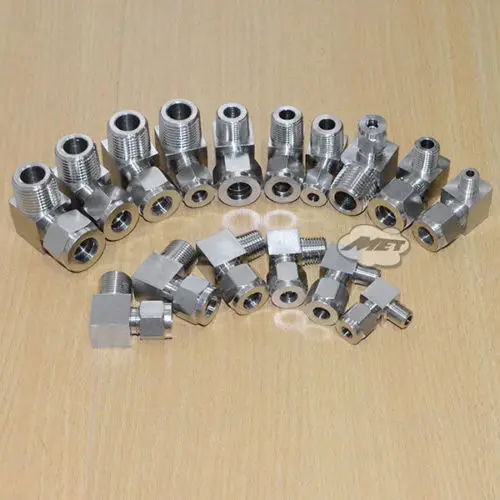1/8 &quot NPT на 8 мм сжатия мужской локоть двойной наконечник из нержавеющей стали 304 |