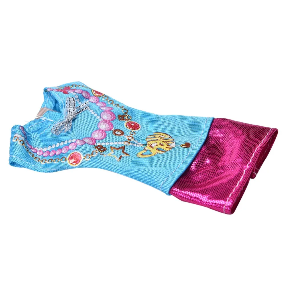 Синее и розовое короткое платье с принтом ожерельем для 1 шт. новая летняя одежда