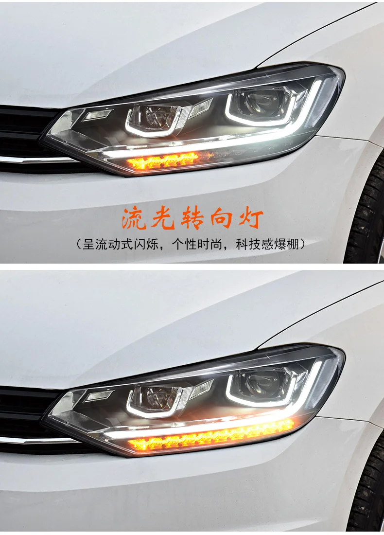 Для VW Touran фары- новые Touran светодиодный фары DRL Bi Xenon объектив Высокий Низкий луч парковка противотуманная фара автомобиля стиль