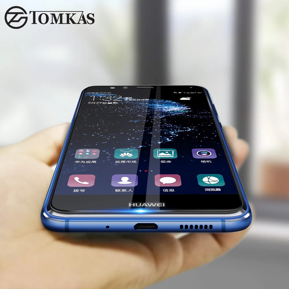 TOMKAS huawei P10 Lite, закаленное стекло, защита экрана, huawei P10 Lite, ультра-тонкий, полное покрытие, Защитное стекло для P10 Lite, пленка