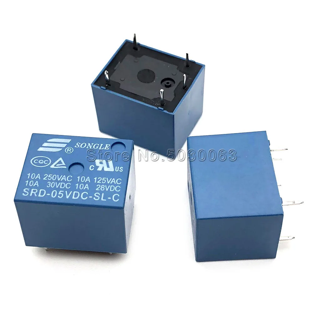2 шт./лот флейта 5pin Songle relay 5 foot 10A с высоким током 5P|Реле| |