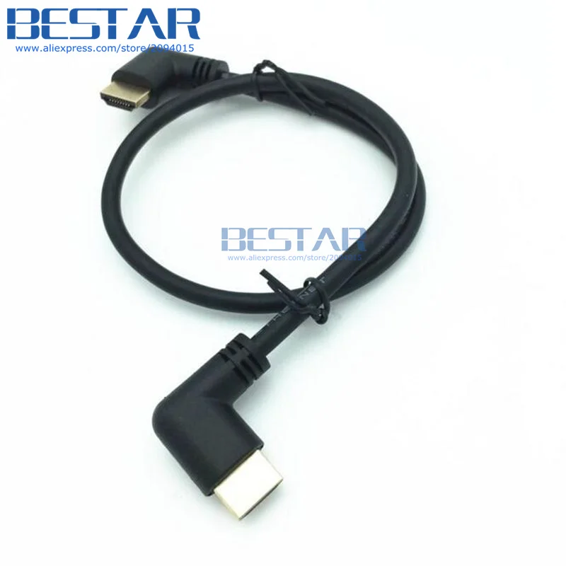 Левый или правый угловой HDMI 2,0 Мужской к HDMI правый левый локоть мужской удлинитель 10 см 50 см 1 м, HDMI 2,0 в Угловой кабель 4 к* 2 к@ 60 Гц