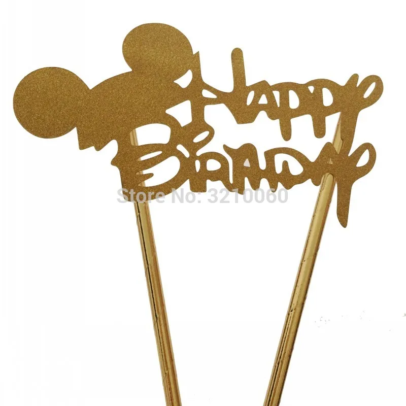 Gold Mickey 25 шт./лот, соломинки из фольги золотого/серебряного цвета для дня рождения, украшения для детских и свадебных декораций, вечерние товары, креативные соломинки - Цвет: Gold Mickey