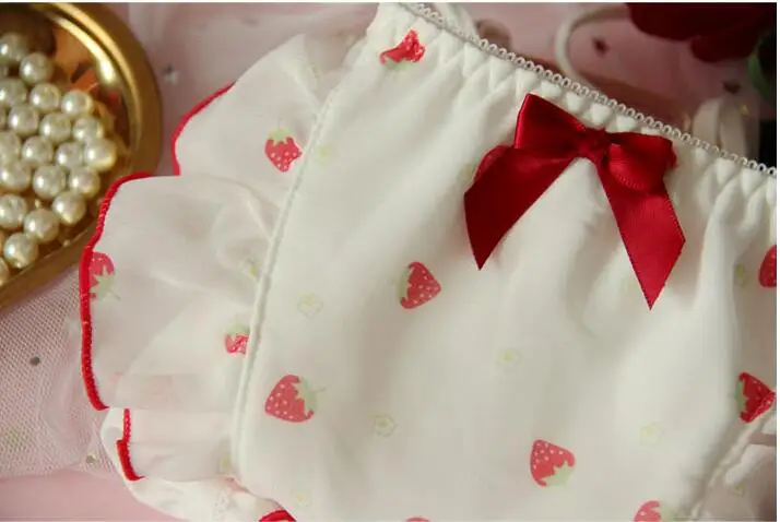 Kawaii Клубничные трусики для девочек женские с ушками женское нижнее белье