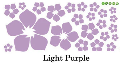 Creative Multi-colored flowers Wall Sticker Sofa TV background bedroom home decoration Mural Art Decals stickers wallpaper - Цвет: Light Purple