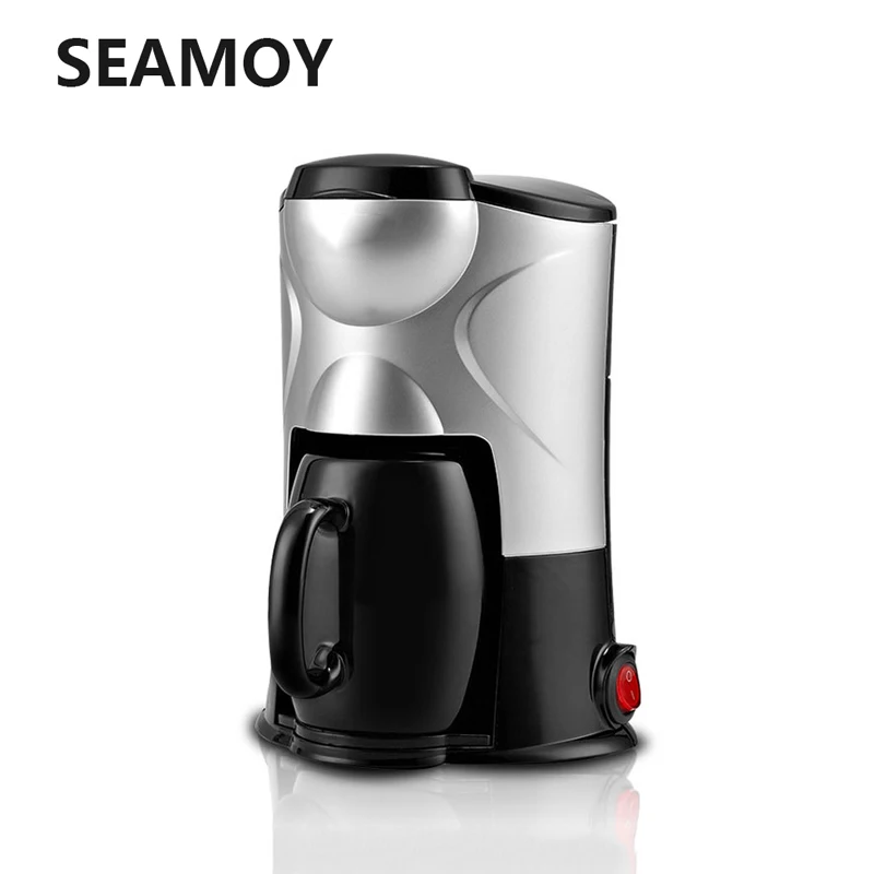Seamoy 220 В/300 Вт автоматическая одна чашка капельная кофемашина капельная Кофеварка чай/молочный чай Famiy кафе американская машина - Цвет: Black