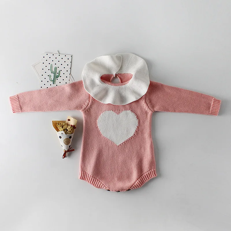 

2019 AUTUMN BABY GIRL CLOTHES GIRLS LOVE HEART ROMPERS BABY KNIT ROMPER ONESIE TODDLER GIRL WINTER CLOTHES
