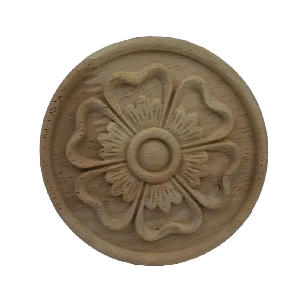 Ретро кавайная резьба аппликации из натурального дерева для мебели шкафа