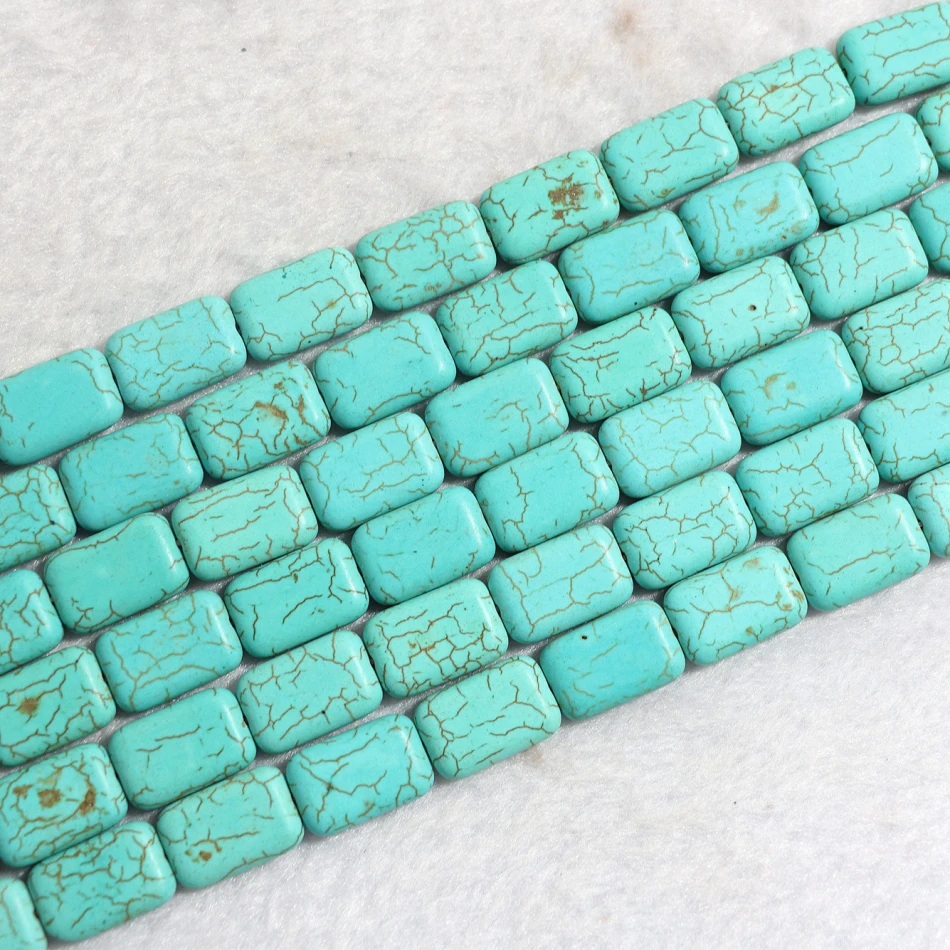 

High grade blue calaite turquoises stone 13x18mm new rectangle fashion loose round beads diy jewelry B323
