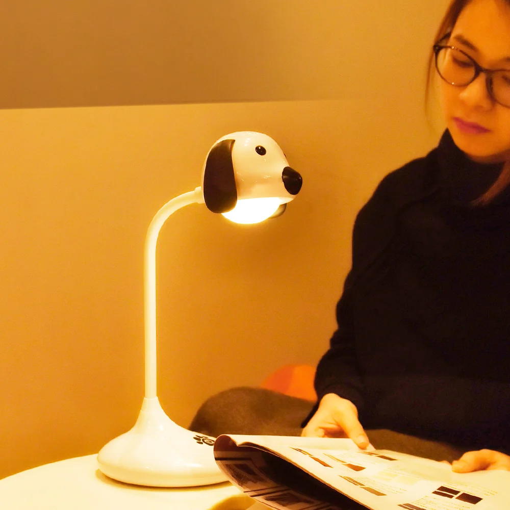 С милой собачкой Led Настольная лампа Портативный настольная Перезаряжаемые USB DC5V