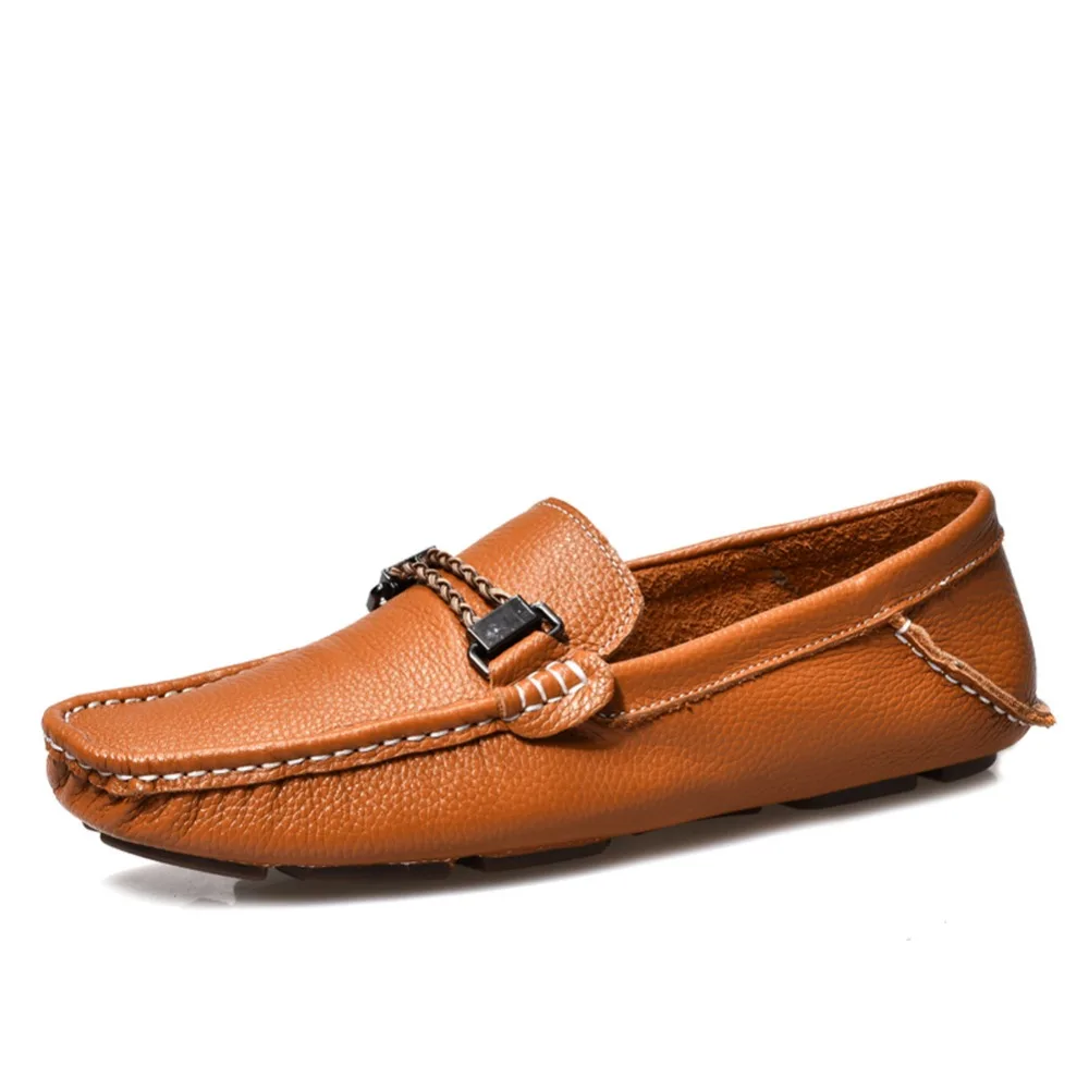 Shenn Новых людей Вскользь Кожаный Скольжения на Мокасины Обувь |