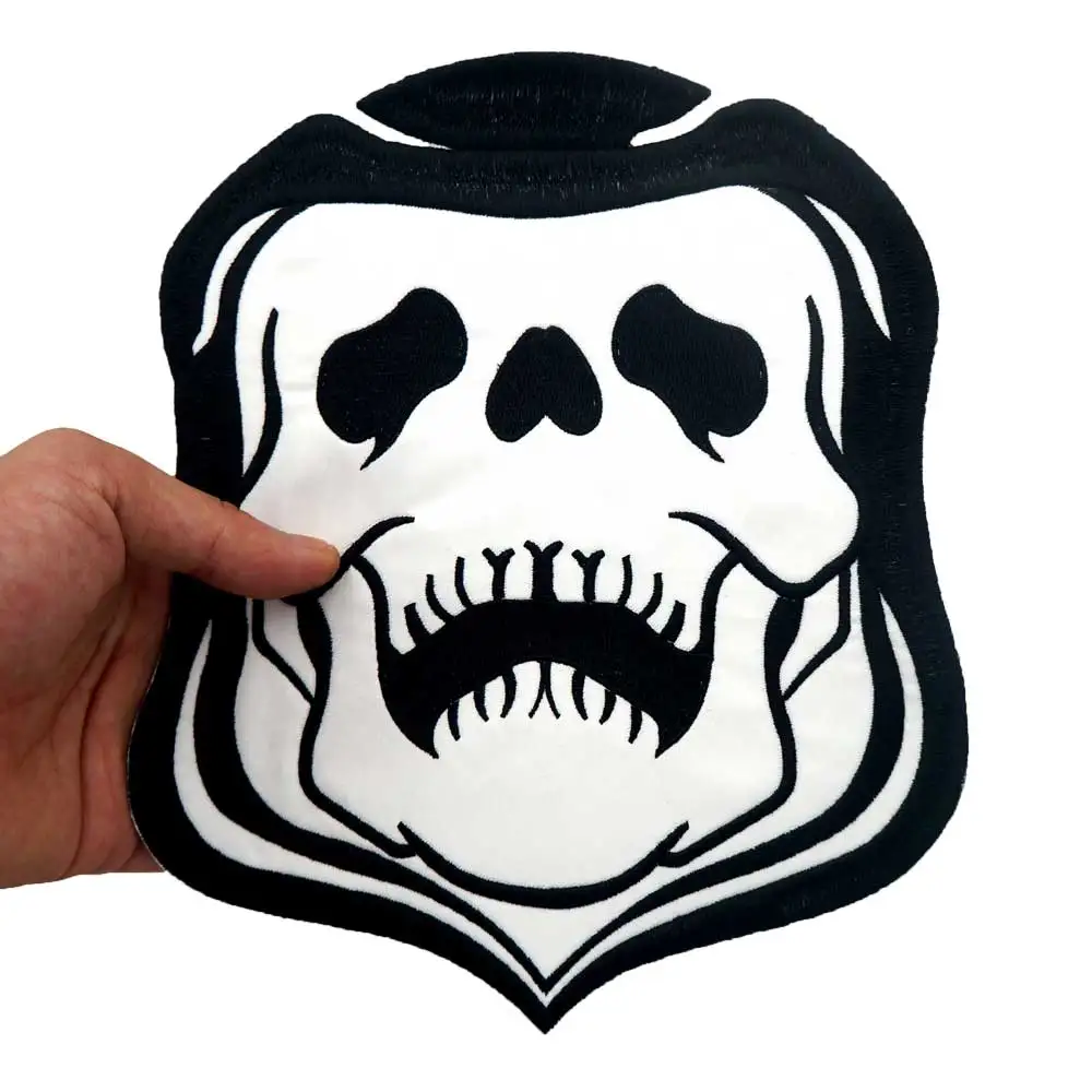 GRIM BASTARDS fist backing Embroidered Applique Sewing Label punk biker Patches Clothes Apparel Accessories 8PCS/SET | Дом и сад