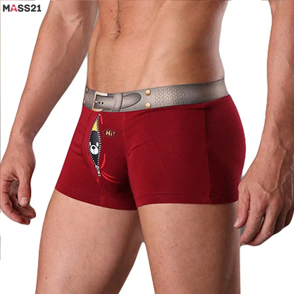 MASS21 Мужское нижнее белье боксеры с мультяшным принтом дышащие мягкие мужские