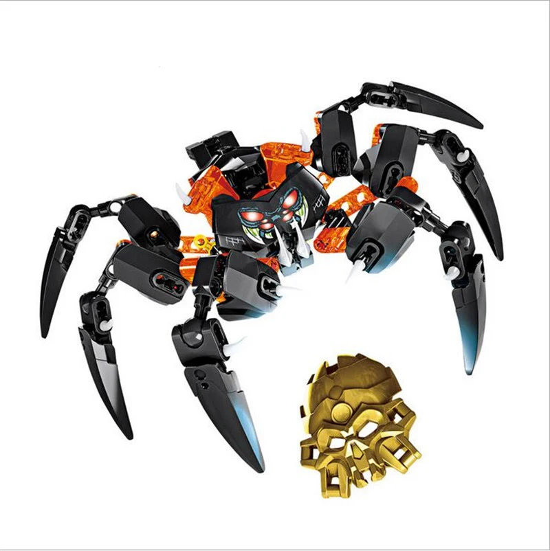 BionicleMask света XSZ 708 4 детский Владыка черепа паук Строительные блоки Игрушки