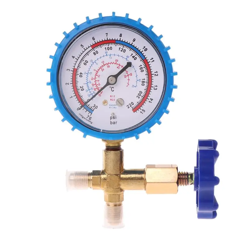 Синий 1 шт. 220PSI 500PSI кондиционер хладагент перезарядка манометр - Цвет: Синий