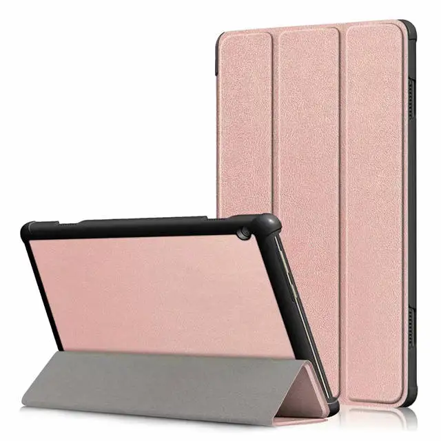 rose gold Премиум чехол из искусственной кожи для lenovo Tab M10 TB-X605F/X605L 10,1 дюймов, Магнитный чехол для планшета lenovo X605F+ пленка+ ручка - Цвет: rose gold