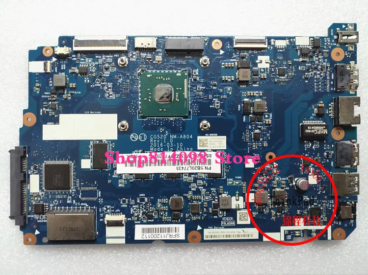 

KEFU 5B20L77438 NM-A804 Main board for Lenovo 110-15IBR Laptop motherboard CG520 with Cpu Onboard