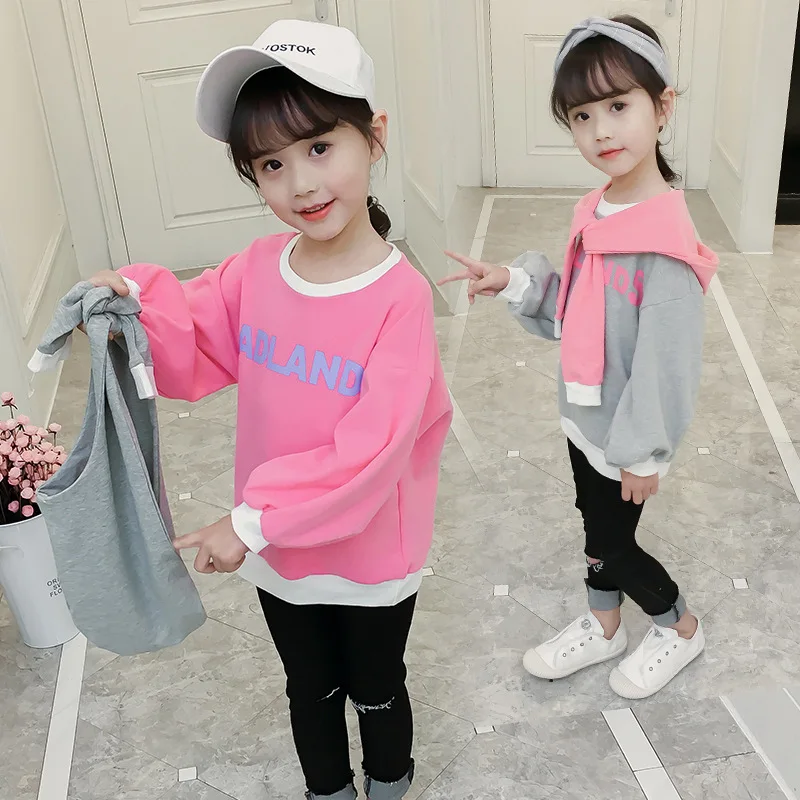 Детский свитер 2018 Весенние модели на Новинки для девочек с капюшоном Толстовка