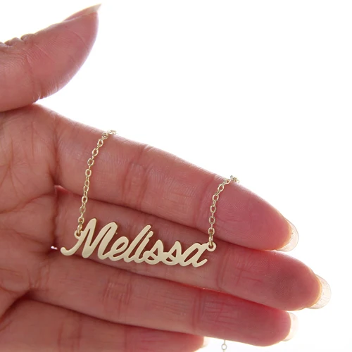 Женское колье с именной табличкой Melissa ювелирное изделие золотого цвета из