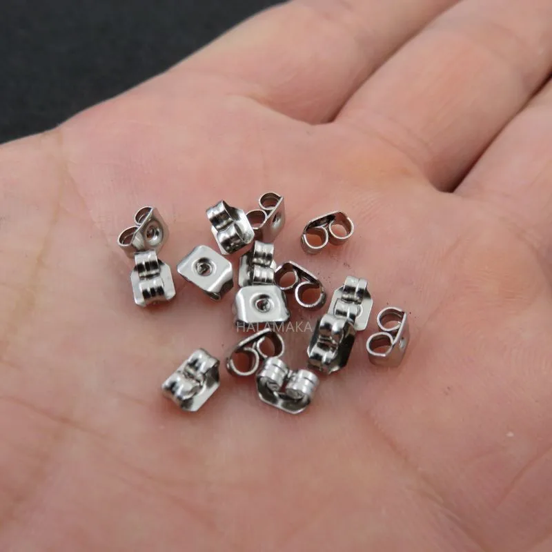 

20pcs High Quality 3.5mm*5mm 4.5mm*6mm Stainless Steel Earring Back DIY Jewelry Accessories