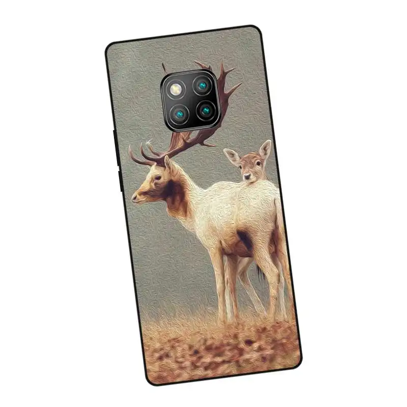 N386 Sika Deer Bambi Black Silicone Case Cover For Huawei Mate 8 9 10 20 30 Lite Pro |