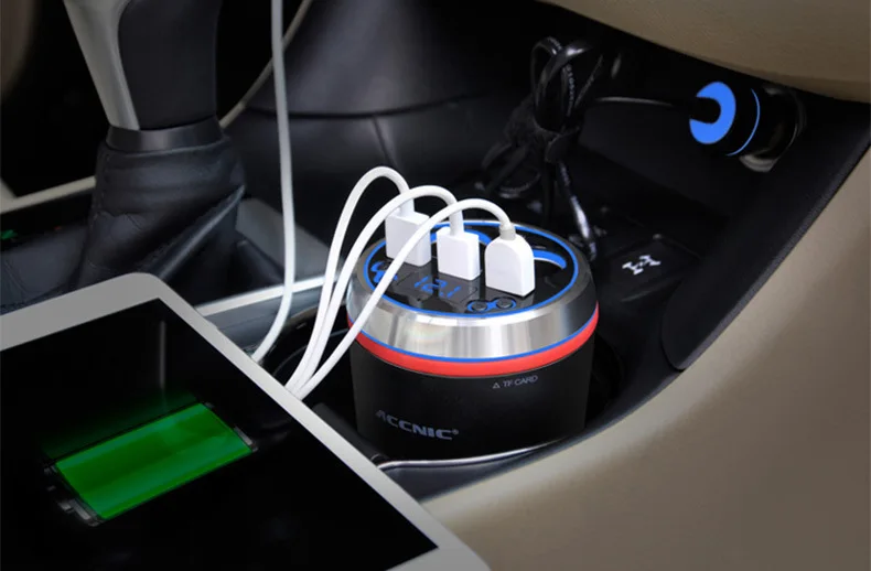 Accnic Автомобильная розетка 3 USB fm-передатчик радио приемник адаптер для автомобильного прикуривателя MP3 плеер FM Bluetooth передатчик 12 В/24 В