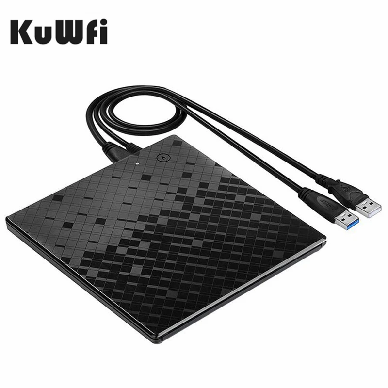 KuWFi USB 3 0 DVD горелка ультра тонкий внешний CD/DVD проигрыватель с сенсорным