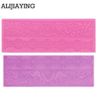 M0361 кружевной Цветочный узорбордюр силиконовая форма инструменты для украшения торта инструменты для выпечки для помадки тортов Свадебные инструменты