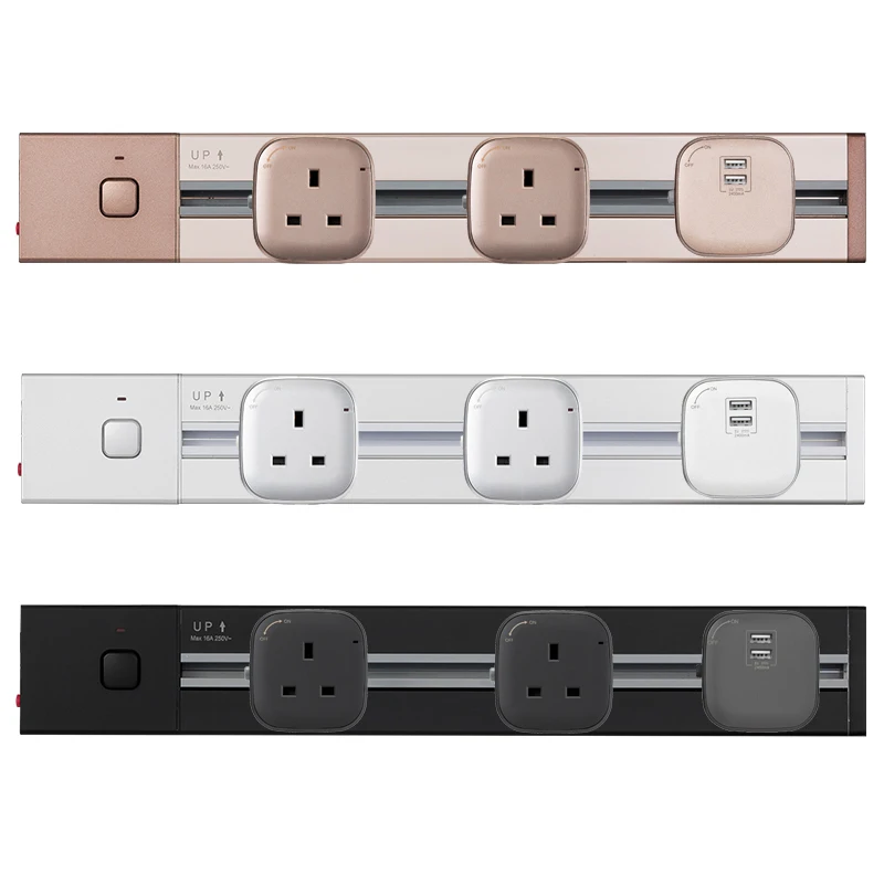 2Sockets 1 USB JOHO завод Socketbar 60 см длина 4000 Вт алюминиевый Tomada Usb настенная розетка 3C светодиодный светильник для гостиной конференц-зала - Тип: 2Sockets 1 USB
