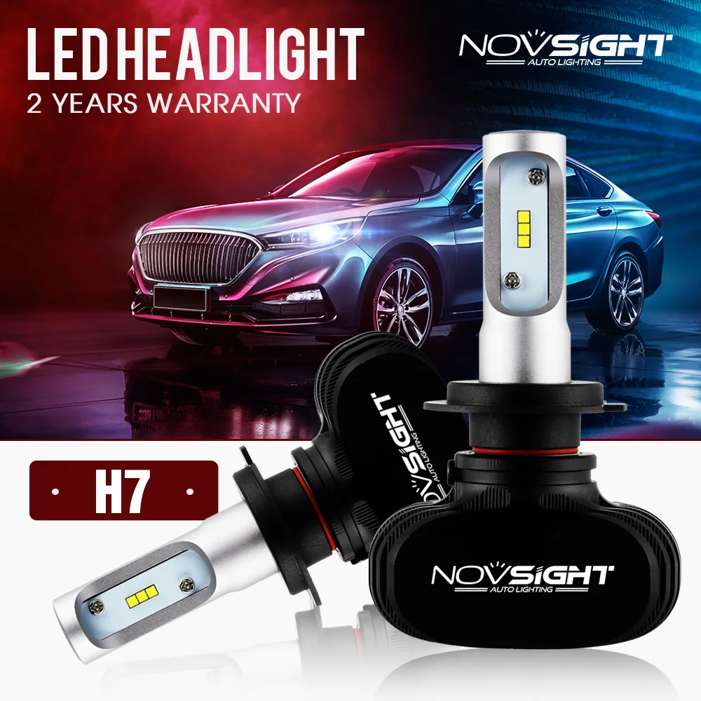 NOVSIGHT 2 шт. Hi/Lo луч H4 светодиодный налобный фонарь H7 H11 H1 H3 Авто S1 Автомобильные фары 50 Вт 8000 лм автомобильный Стайлинг 6500 к светодиодный автомотив