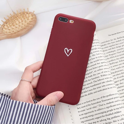 o Чехол для телефона LOVECOM для iPhone 11 Pro Max XR XS Max 6 6s 7 8 Plus X винтажный милый мягкий чехол из ТПУ с гальваническим сердечком - Цвет: o