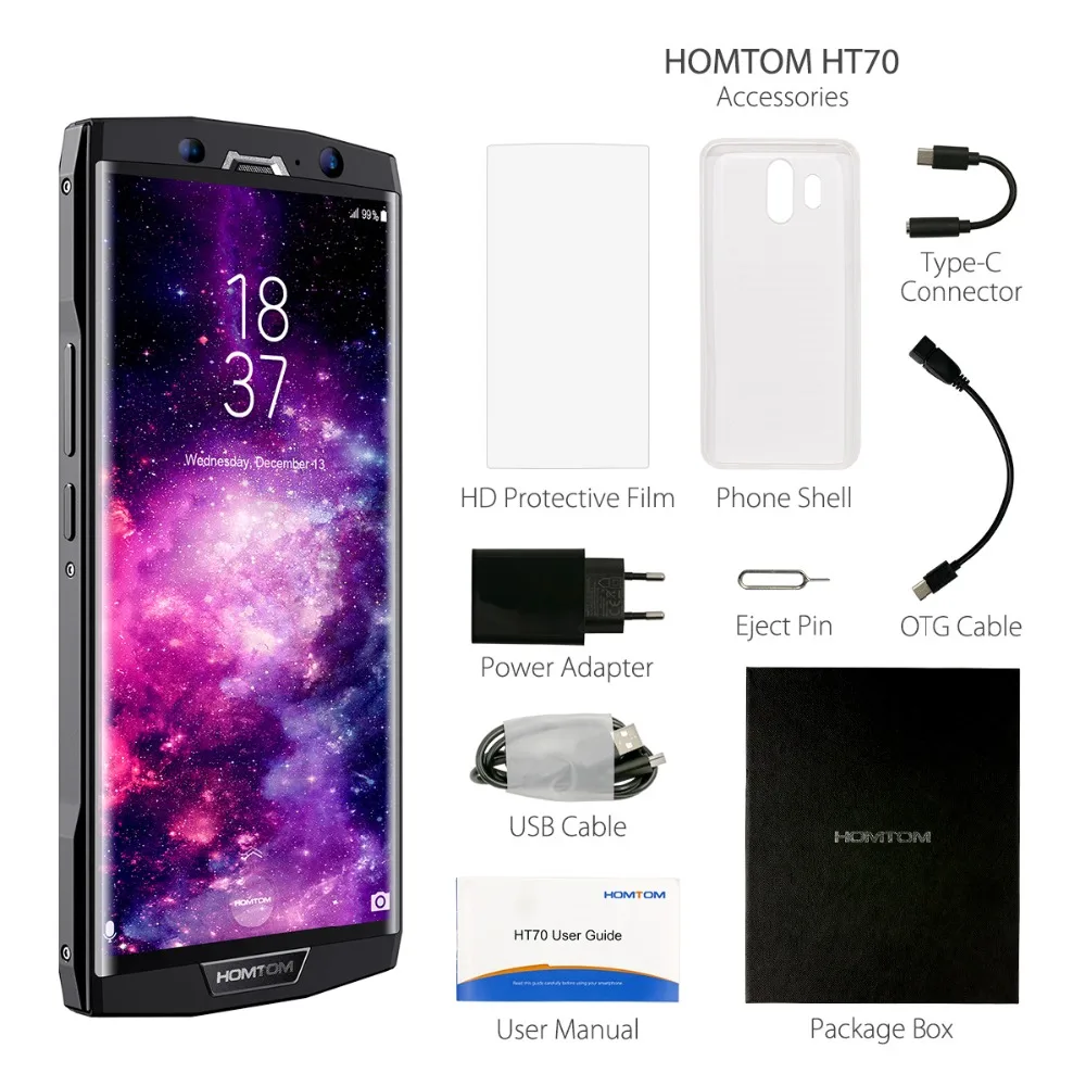 Оригинальный HOMTOM HT70 4G смартфон 6 0 ''Android 7 MTK6750T Восьмиядерный 1 5 ГГц 4 Гб ОЗУ 64 ПЗУ