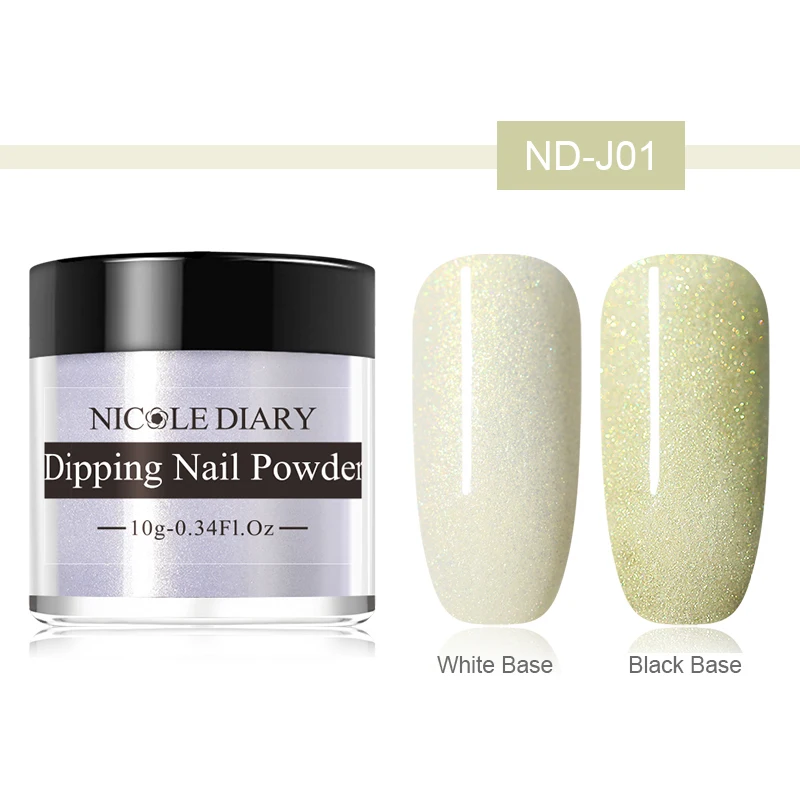 ND-J01 Nicole Diary 10 г погружающий порошок для ногтей Dip порошок для маникюра в виде раковины перламутровый без лампы, натуральный сухой DIY украшения для ногтей - Цвет: ND-J01