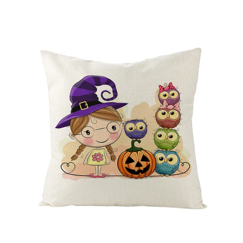 Foreign Trade New Home Supplies Halloween Linen Pillow Covers Pumpkin Owl Printing Cushion Cover Waist Case Car | Дом и сад