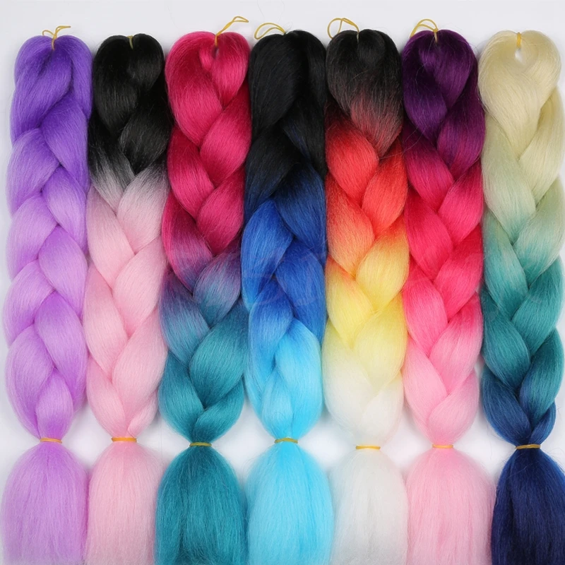 MERISIHAIR, 24 дюйма, Омбре, косички, синтетические волосы на крючках, для наращивания, огромные косички, прически, синий, серый, красный