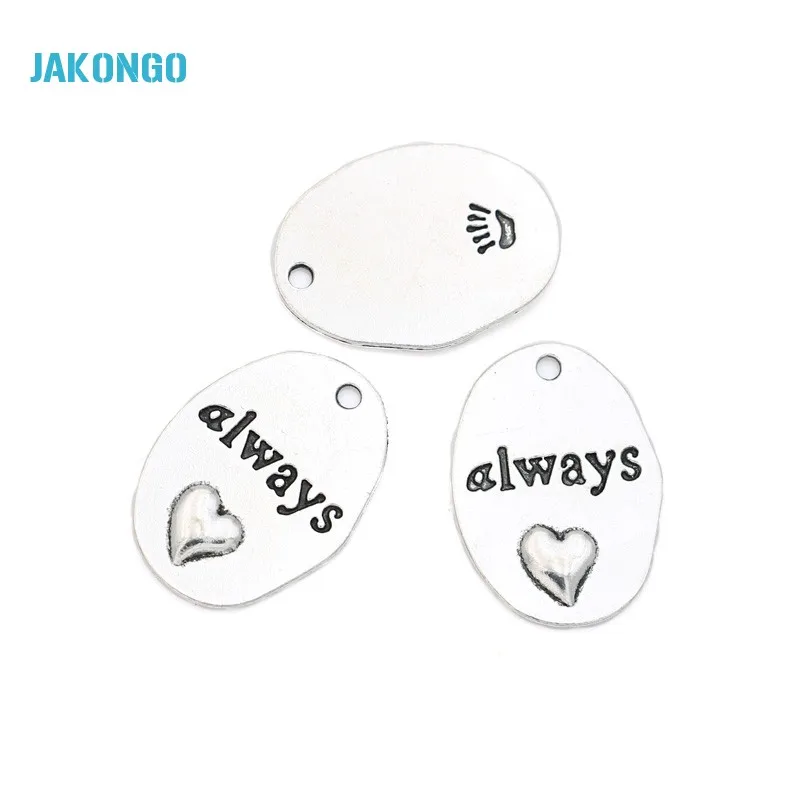 10 шт. тибетские посеребренные всегда подвески в форме сердца для ювелирных