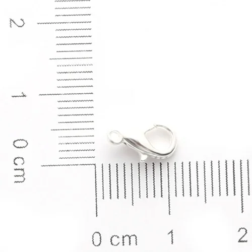 Silver 10MM Пистолет металл/латунь/родий/серебро/золото из нержавеющей стали в виде лобстера застежка крючки для DIY ожерелье и изделия в виде ювелирных браслетов - Цвет: Silver 10MM