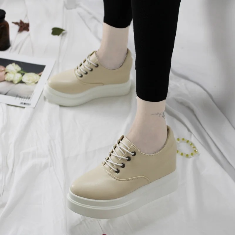Женская Вулканизированная обувь на толстой танкетке повседневная весну и осень