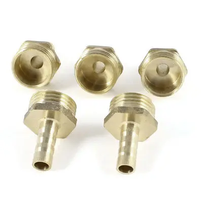 

5 Pcs 1/2"PT Male Thread to 8mm Hose Barb Brass Straight Adapter Fitting