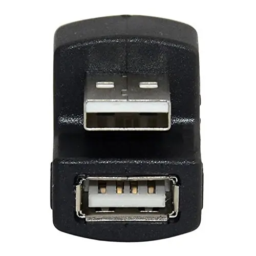 Правый угловой адаптер USB 2 0 A штекер-гнездо удлинитель 90 180 градусов черный |