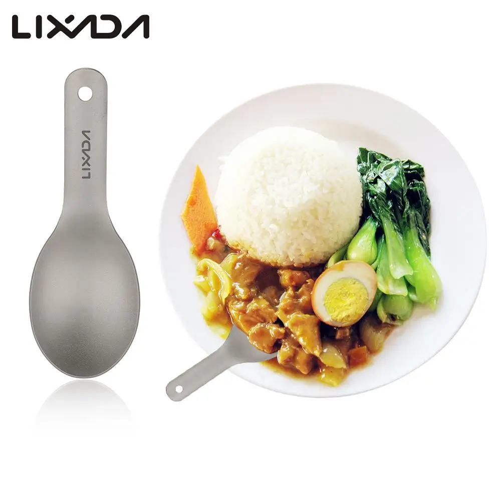 Ложка спора Lixada Титановая с короткой ручкой сверхлегкая детская ложка столовая