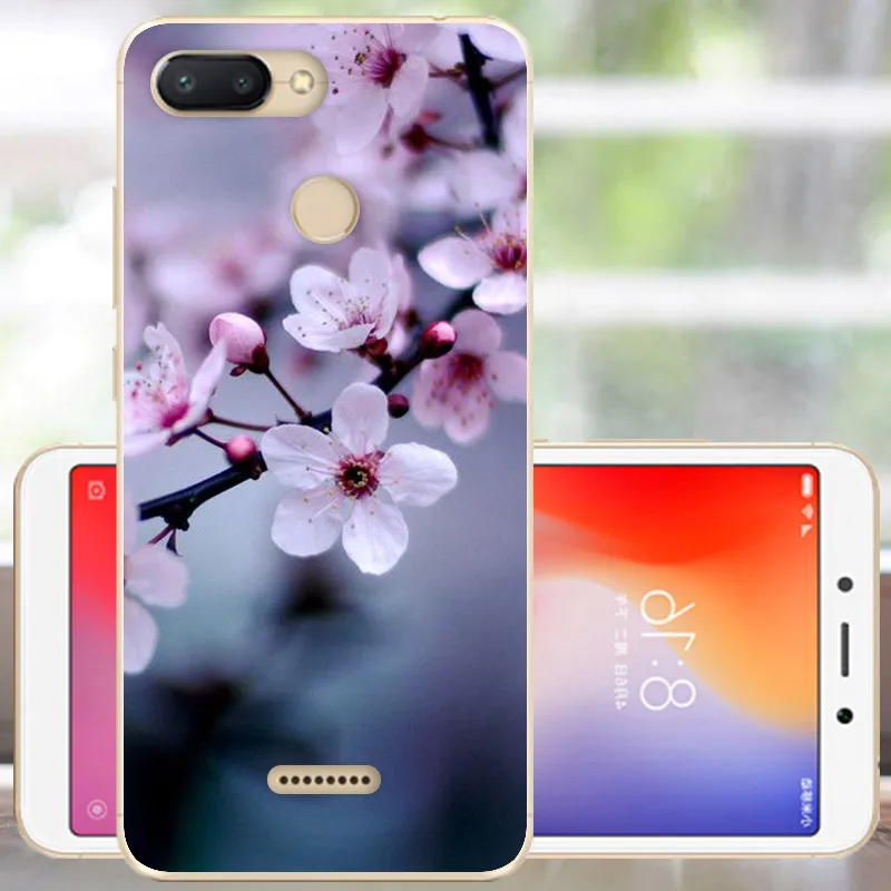 Протектор Xiaomi Redmi 6 Чехол Мягкий силиконовый Redmi 6 бампер Модный чехол Xiomi Redmi 6 Чехол для телефона 5,45 с отверстием для пальца