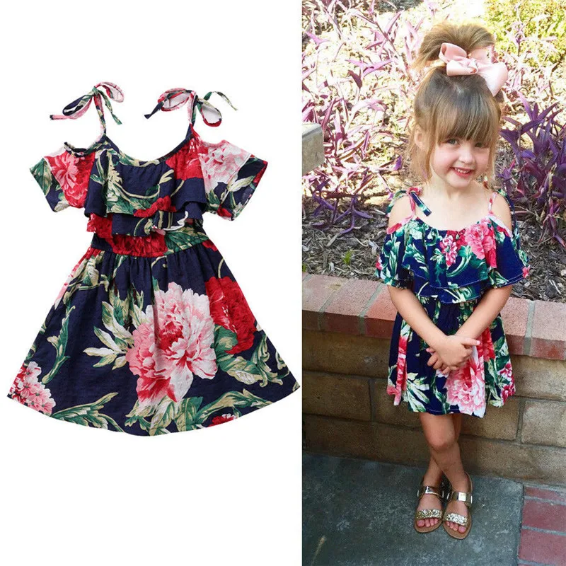 Милая летняя одежда для маленьких девочек повседневные праздничные платья из